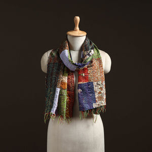 Multicolor - patchwork reversible silk bengal hand kantha