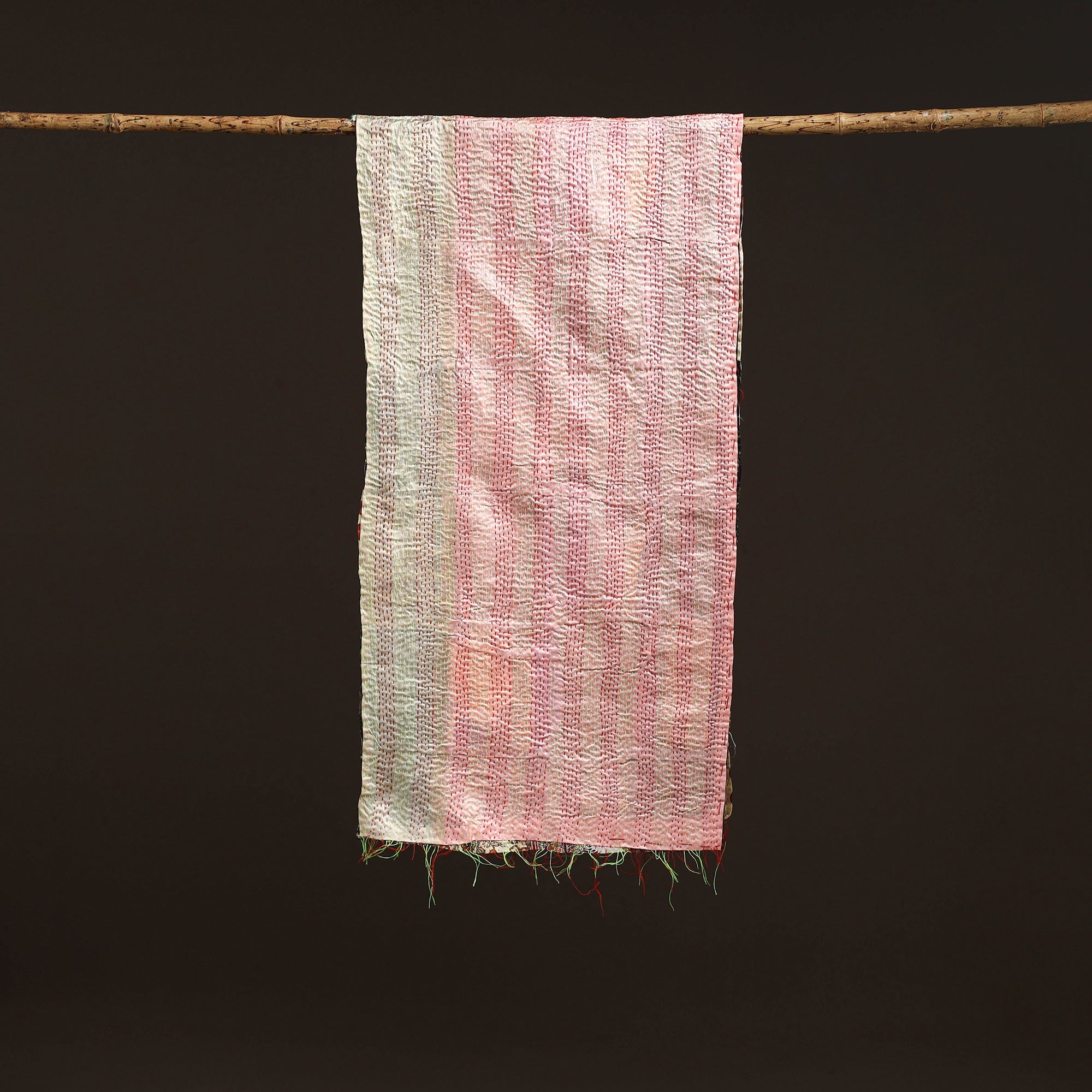 Multicolor - patchwork reversible silk bengal hand kantha