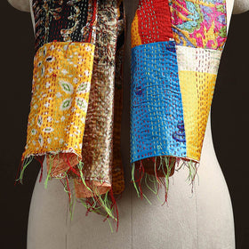 Multicolor - patchwork reversible silk bengal hand kantha