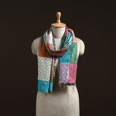 Multicolor - patchwork reversible silk bengal hand kantha