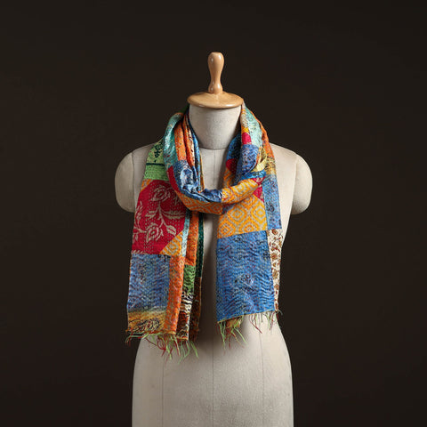 Multicolor - patchwork reversible silk bengal hand kantha