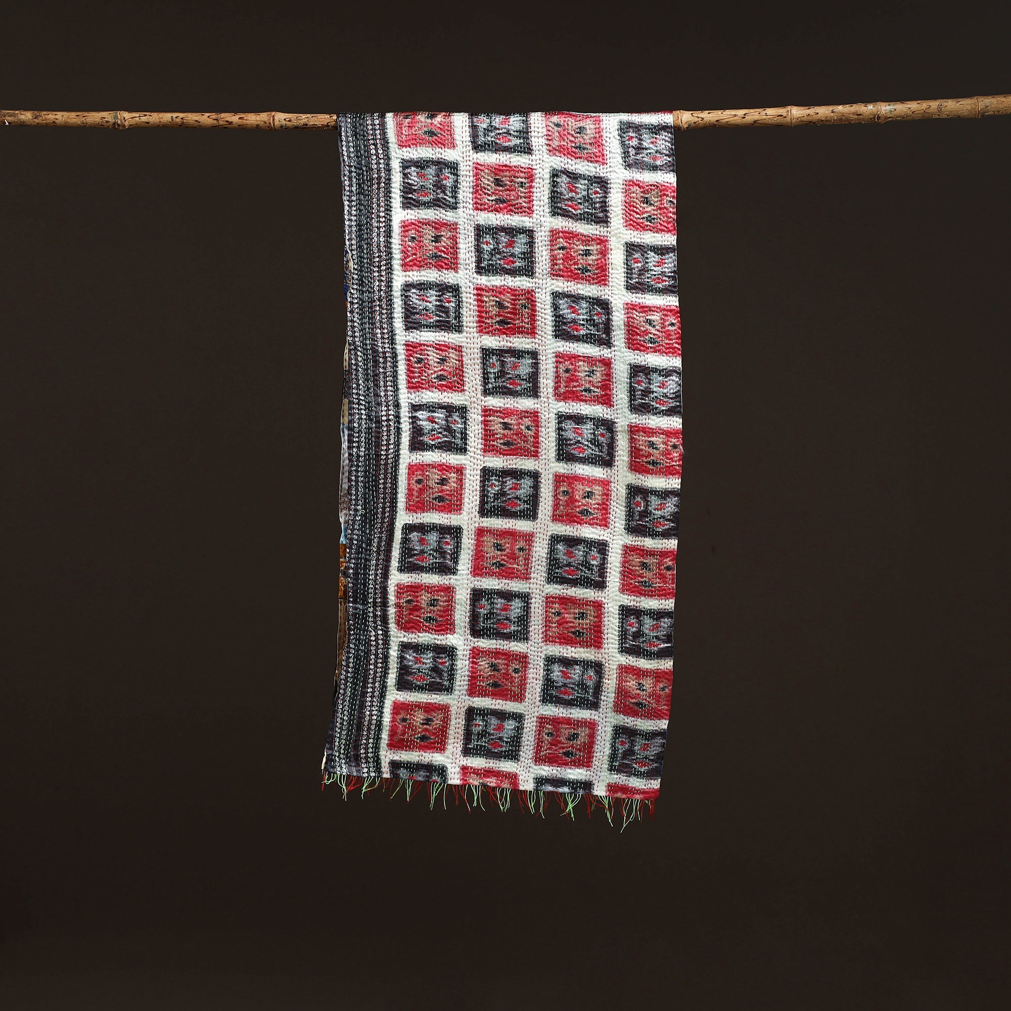 Multicolor - patchwork reversible silk bengal hand kantha