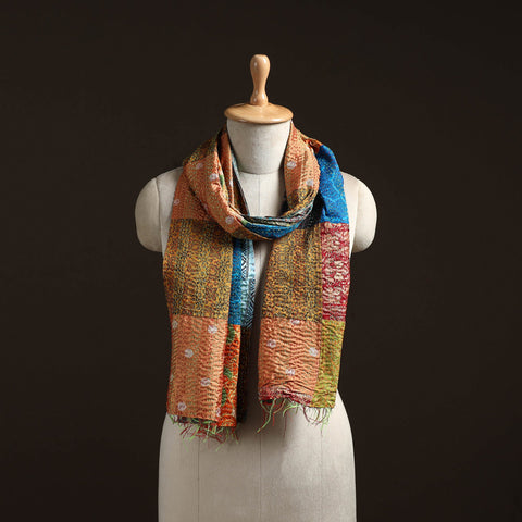 Multicolor - patchwork reversible silk bengal hand kantha