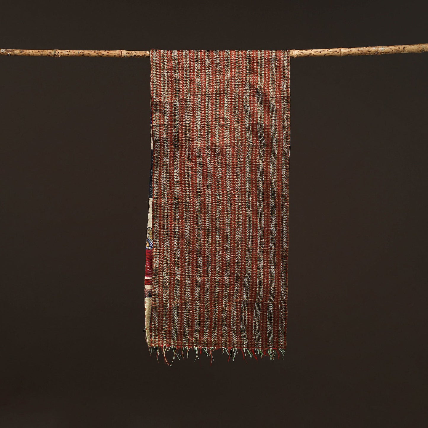 Multicolor - patchwork reversible silk bengal hand kantha