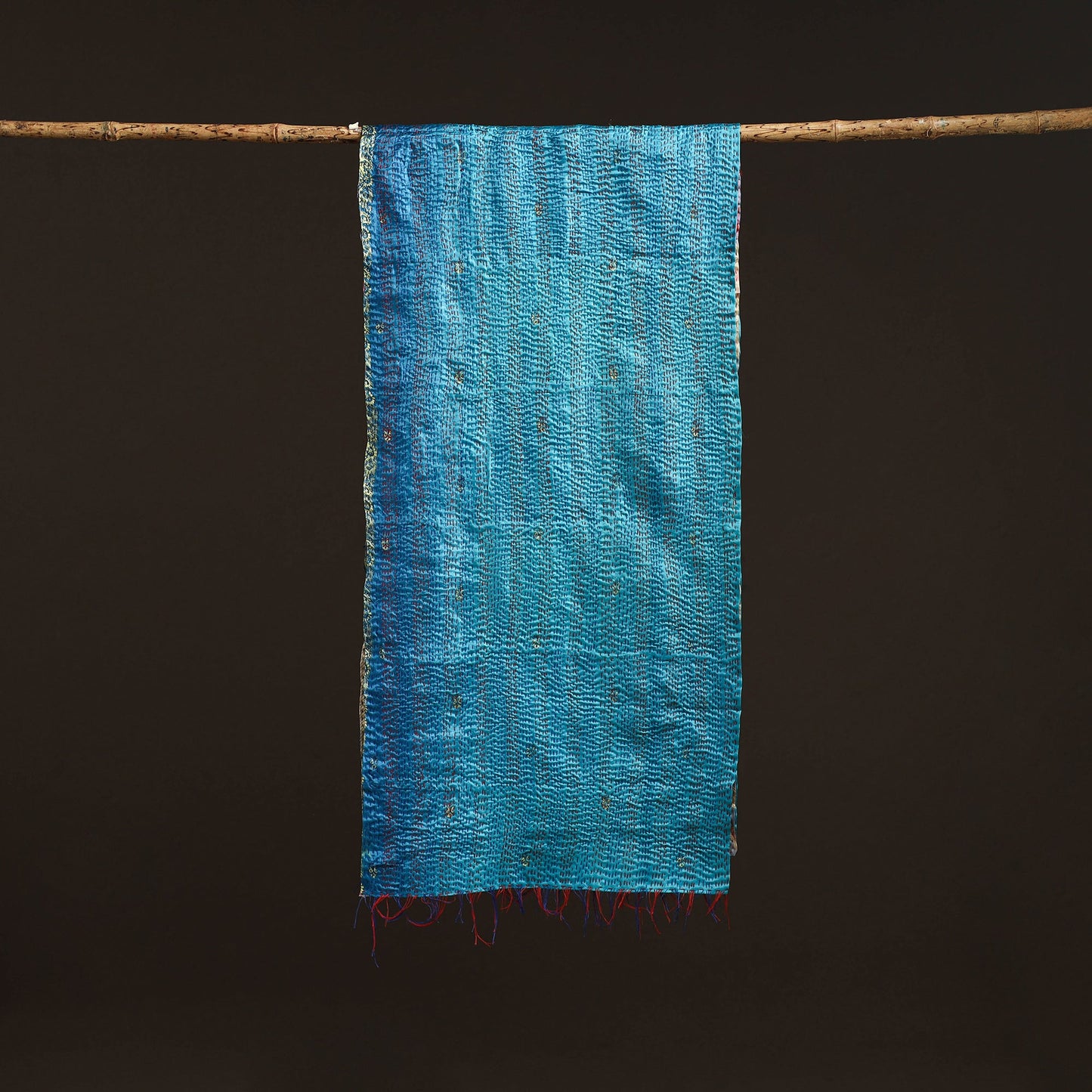 Multicolor - patchwork reversible silk bengal hand kantha