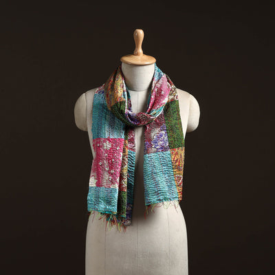 Multicolor - patchwork reversible silk bengal hand kantha