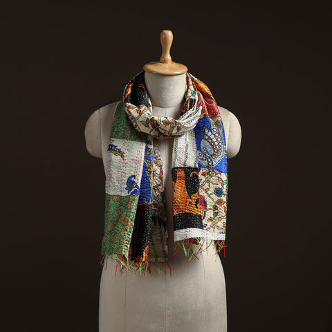 Multicolor - patchwork reversible silk bengal hand kantha