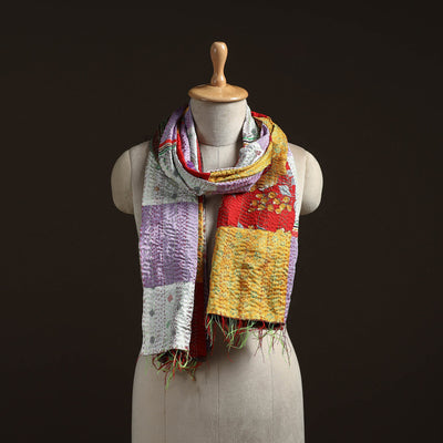 Multicolor - patchwork reversible silk bengal hand kantha