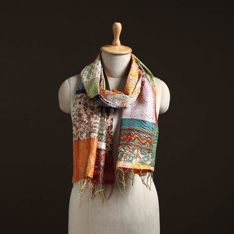 Multicolor - patchwork reversible silk bengal hand kantha