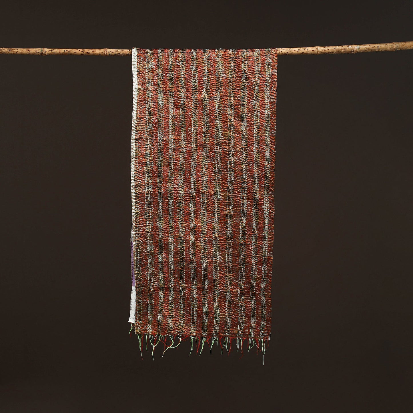 Multicolor - patchwork reversible silk bengal hand kantha