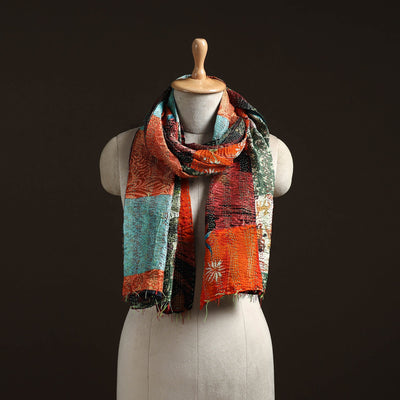 Multicolor - patchwork reversible silk bengal hand kantha