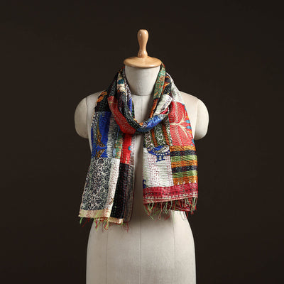 Multicolor - patchwork reversible silk bengal hand kantha