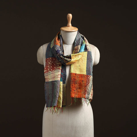 Multicolor - patchwork reversible silk bengal hand kantha