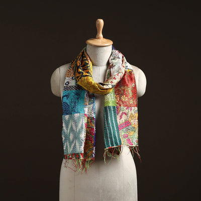 Multicolor - patchwork reversible silk bengal hand kantha