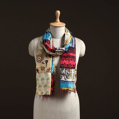 Multicolor - patchwork reversible silk bengal hand kantha