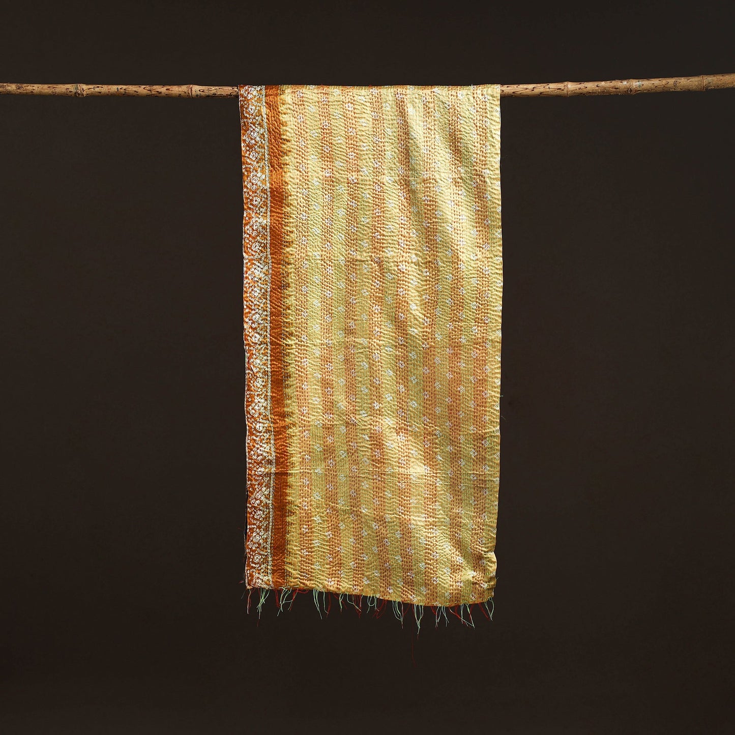 Multicolor - patchwork reversible silk bengal hand kantha