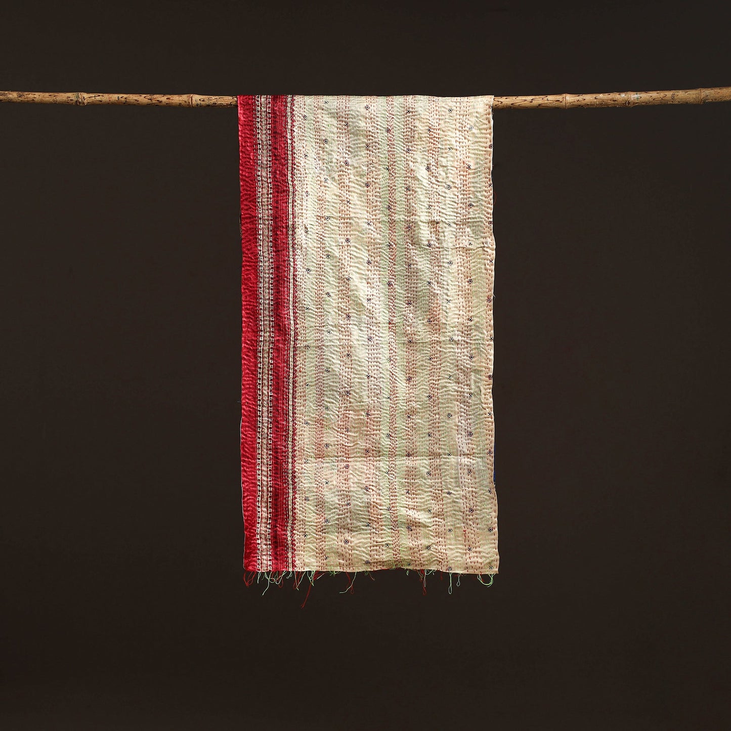 Multicolor - patchwork reversible silk bengal hand kantha