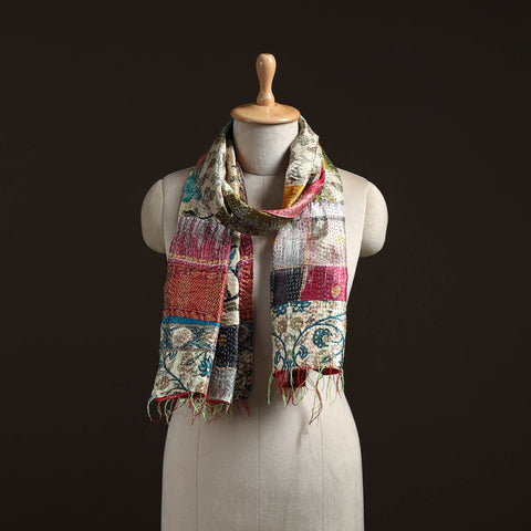 Multicolor - patchwork reversible silk bengal hand kantha