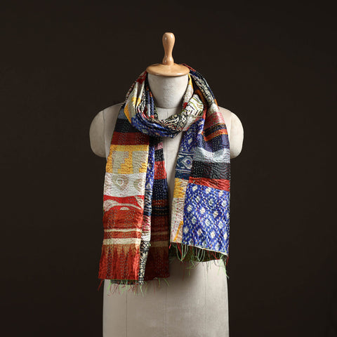 Multicolor - patchwork reversible silk bengal hand kantha