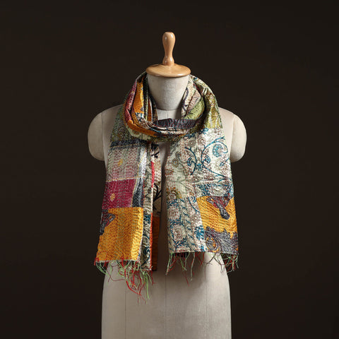 Multicolor - patchwork reversible silk bengal hand kantha