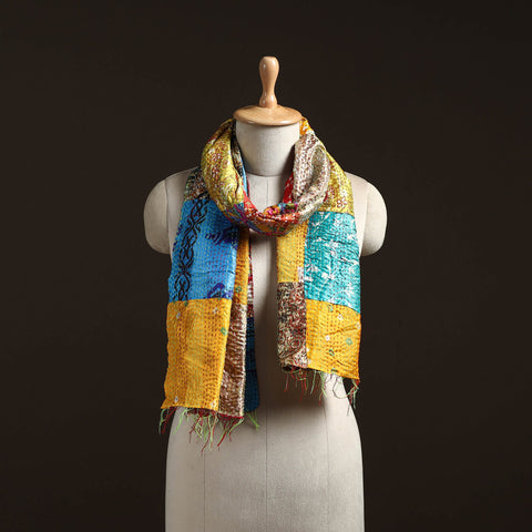 Multicolor - patchwork reversible silk bengal hand kantha