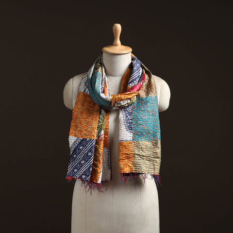 Multicolor - patchwork reversible silk bengal hand kantha