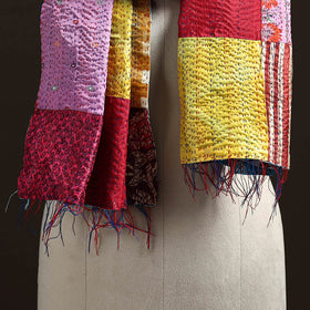 Multicolor - patchwork reversible silk bengal hand kantha