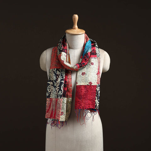 Multicolor - patchwork reversible silk bengal hand kantha