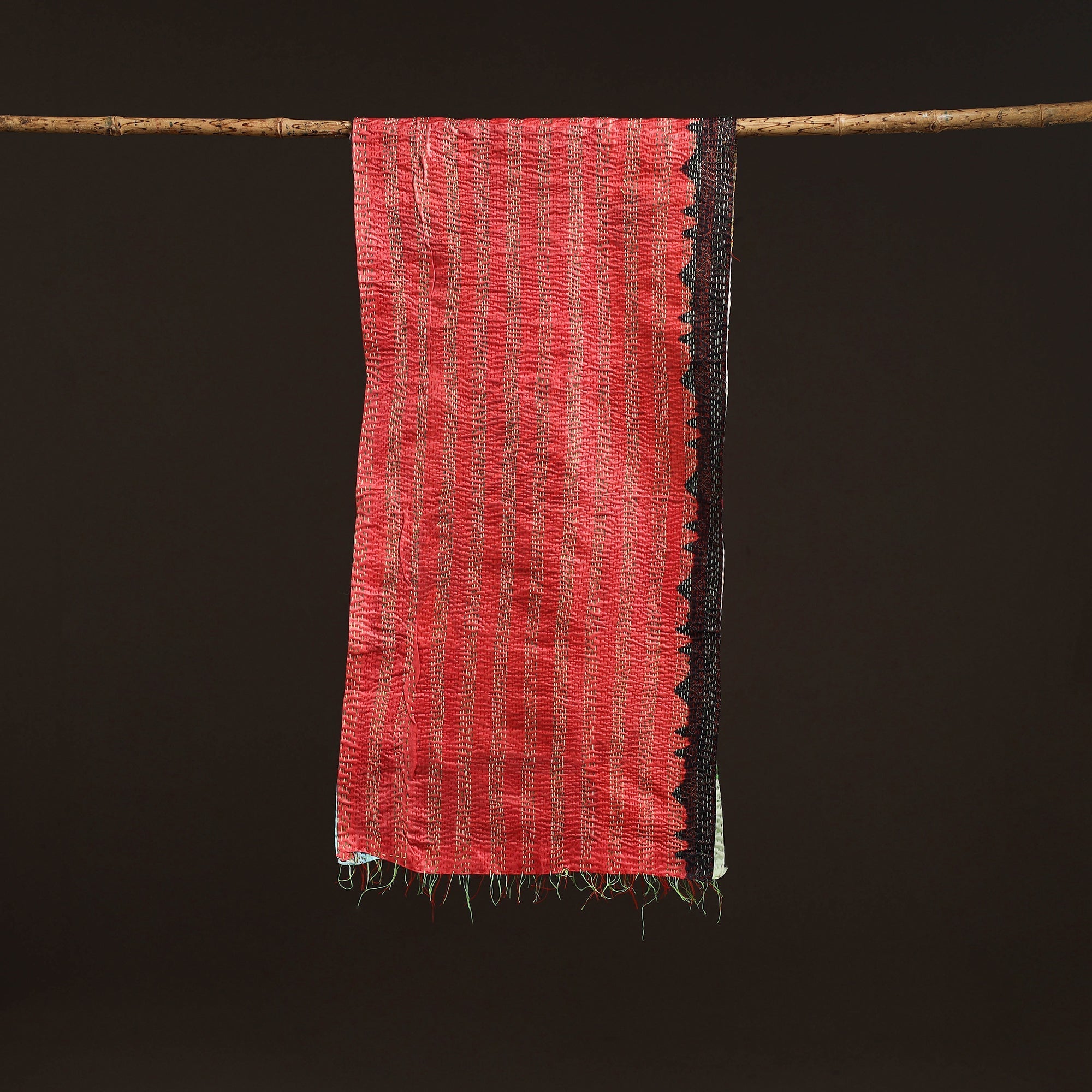 Multicolor - patchwork reversible silk bengal hand kantha