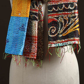 Multicolor - patchwork reversible silk bengal hand kantha