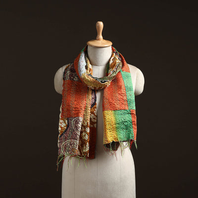 Multicolor - patchwork reversible silk bengal hand kantha