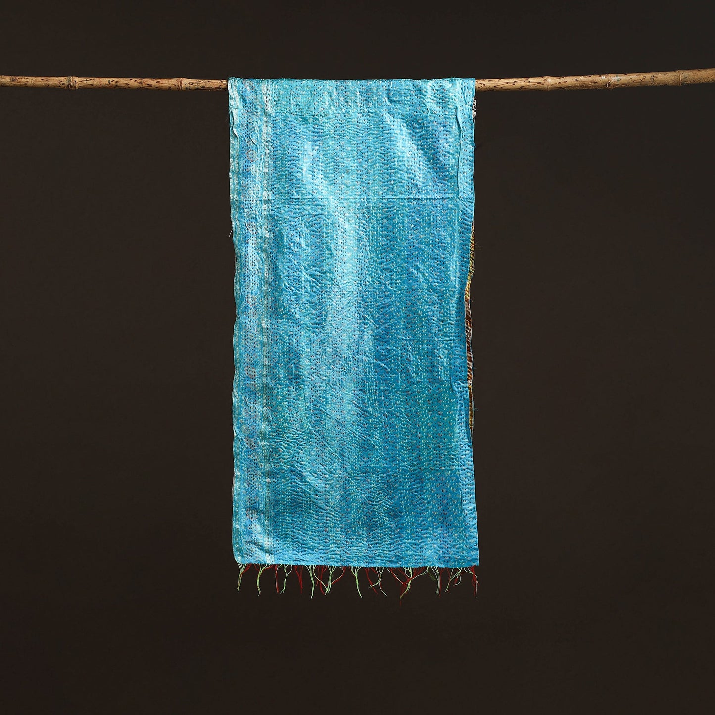 Multicolor - patchwork reversible silk bengal hand kantha