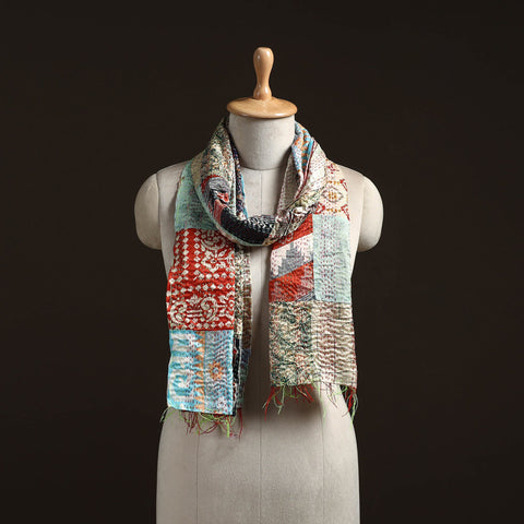 Multicolor - patchwork reversible silk bengal hand kantha