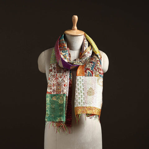 Multicolor - patchwork reversible silk bengal hand kantha
