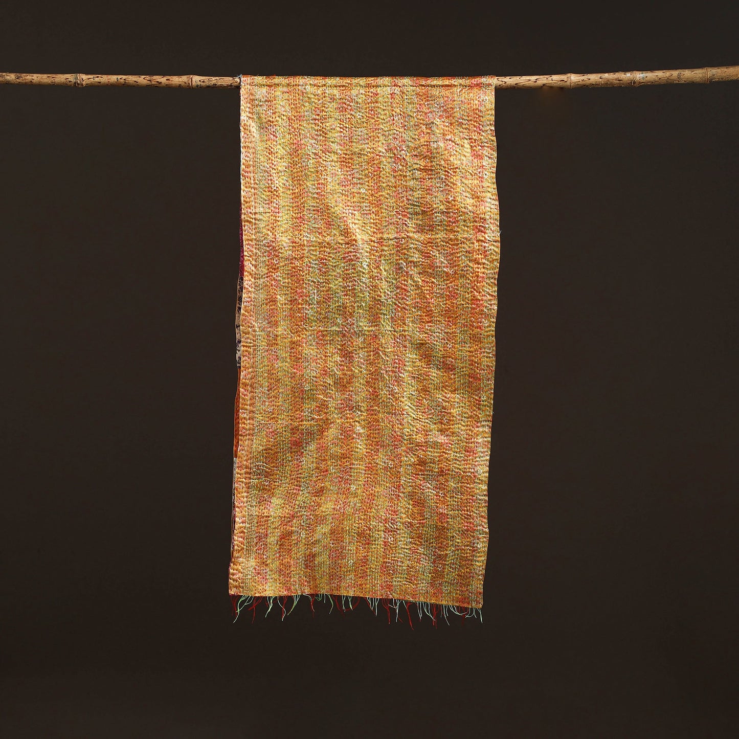 Multicolor - patchwork reversible silk bengal hand kantha