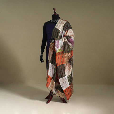 Multicolor - patchwork reversible silk bengal kantha work