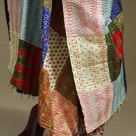 Multicolor - patchwork reversible silk bengal kantha work