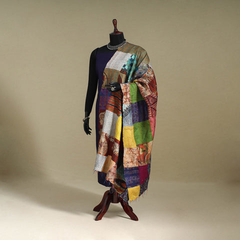 Multicolor - patchwork reversible silk bengal kantha work