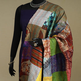 Multicolor - patchwork reversible silk bengal kantha work