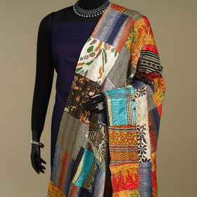 Multicolor - patchwork reversible silk bengal kantha work