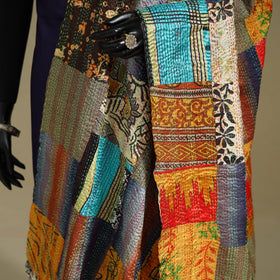 Multicolor - patchwork reversible silk bengal kantha work