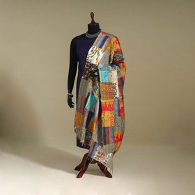 Multicolor - patchwork reversible silk bengal kantha work
