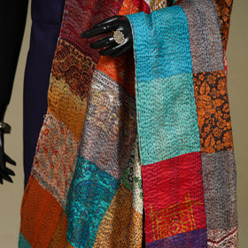 Multicolor - patchwork reversible silk bengal kantha work