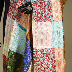 Multicolor - patchwork reversible silk bengal kantha work
