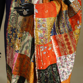 Multicolor - patchwork reversible silk bengal kantha work