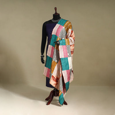 Multicolor - patchwork reversible silk bengal kantha work