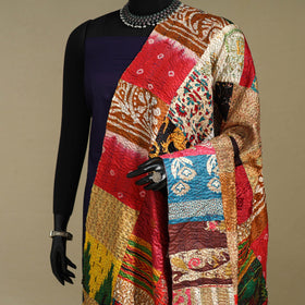 Multicolor - patchwork reversible silk bengal kantha work