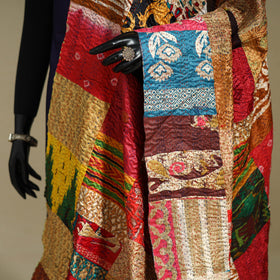 Multicolor - patchwork reversible silk bengal kantha work