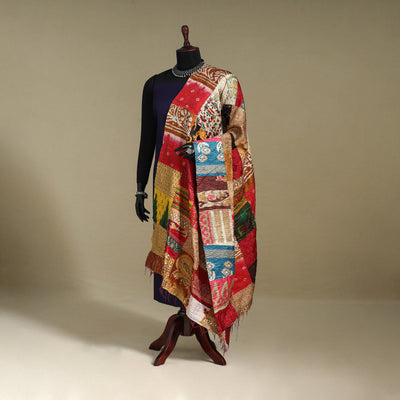 Multicolor - patchwork reversible silk bengal kantha work