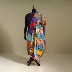 Multicolor - patchwork reversible silk bengal kantha work